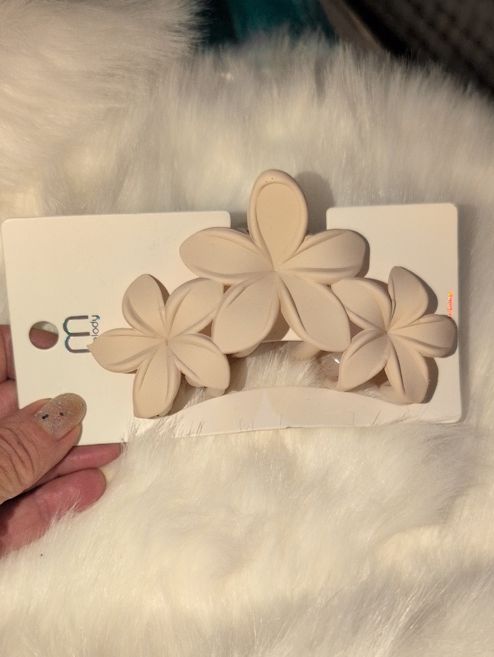 Beige Flower Hair Clip